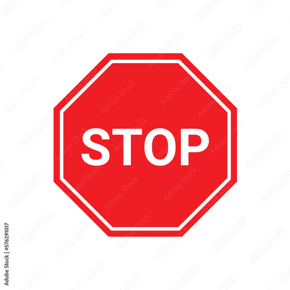 A Stop sign on a white background. Vector illustration. A Stop sign on a white background. Vector illustration.