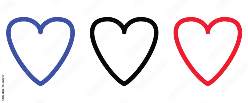 Three Heart icon on the white background. vector illustration. Computer digital drawing. Three Heart icon on the white background. vector illustration. Computer digital drawing.