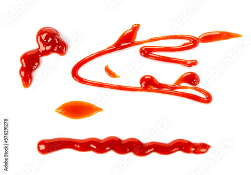 Ketchup Drop Isolated, Tomato Sauce Splash, Catsup Stain, Hot Puree Spill, Red Dressing Dripping Collection