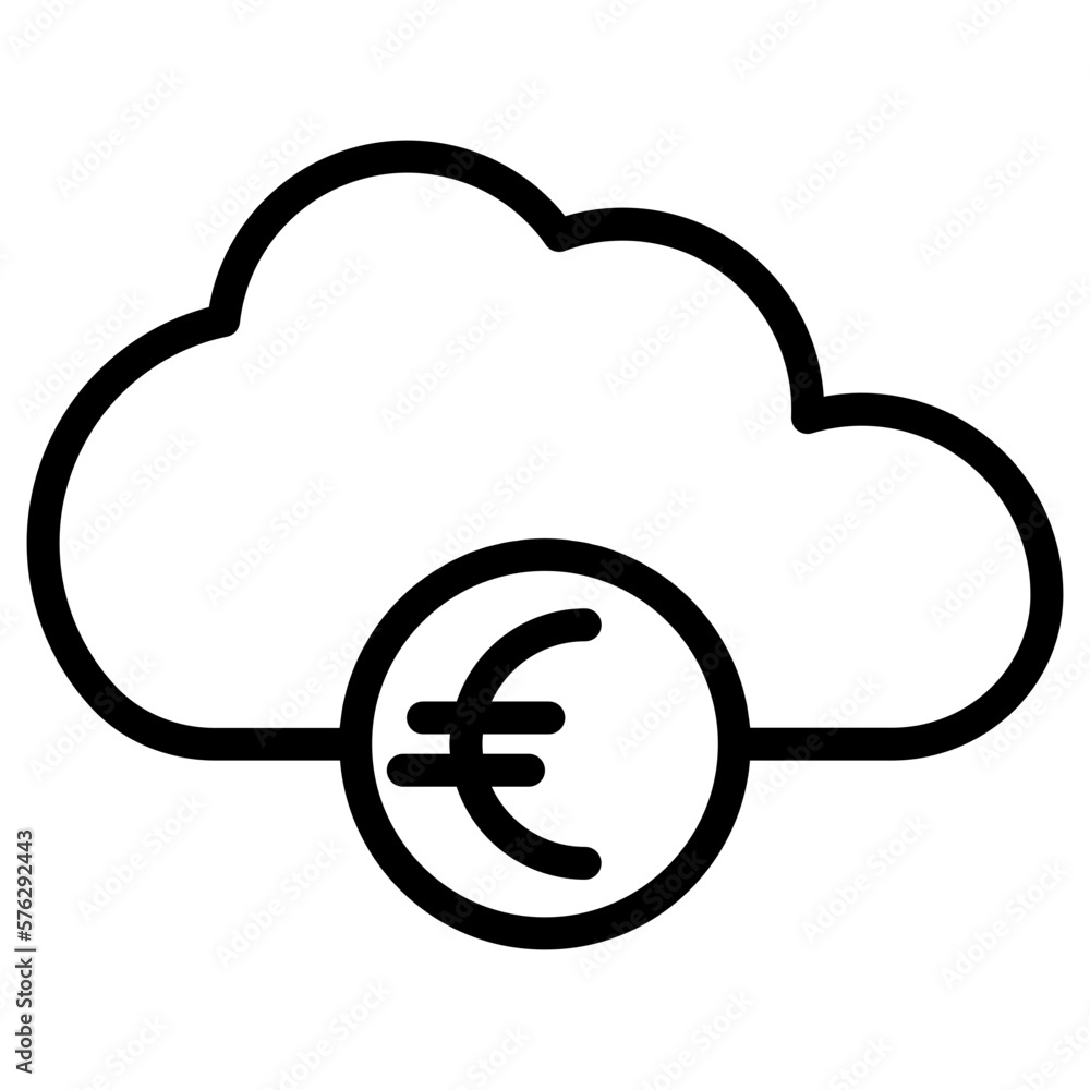 cloud euro icon cloud euro icon