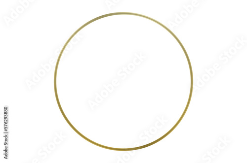 luxury golden glossy border circle on transparent background PNG file