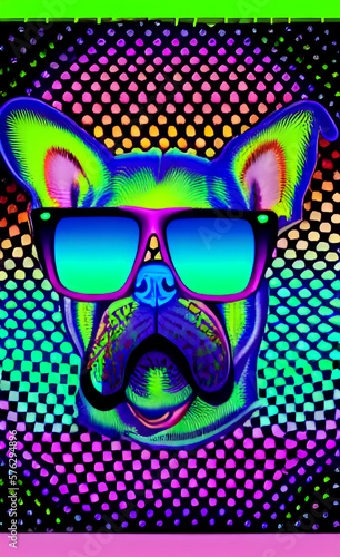 Dog with Sunglasses created with Generative Al technology