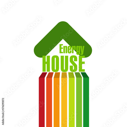 Energy house. energy chart. 3d vector illustration. Chart concept. 