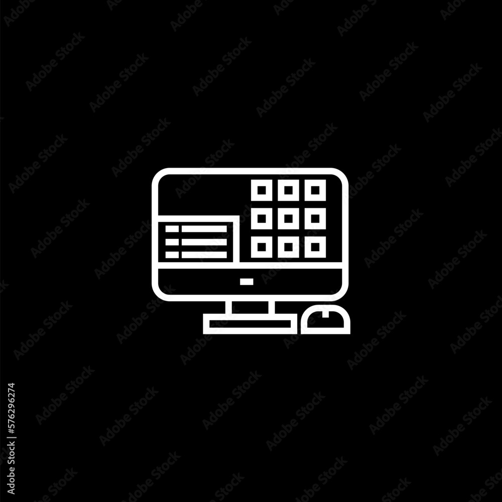 Computer icon. Computer icon image isolated on black background. Computer icon. Computer icon image isolated on black background.