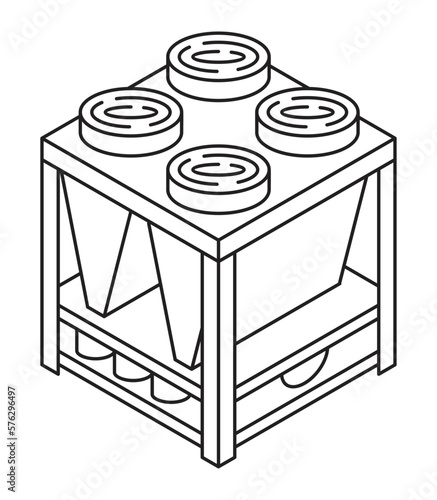 Air chiller for roof top - icon in thin line