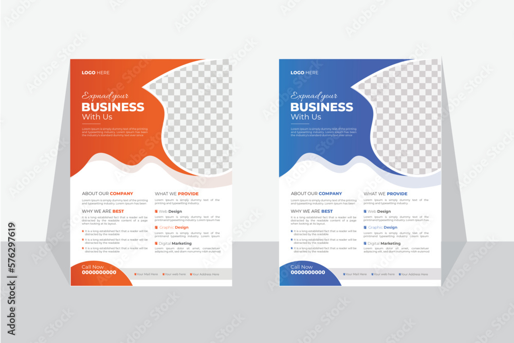 vector template in A4 size | and modern design |perfect for creative professional business|business poster layout|IT company flyer and editable vector template design ||modern business flyer template