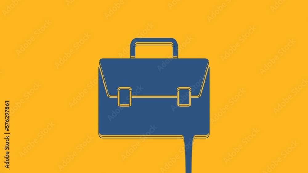 Blue Briefcase icon isolated on orange background. Business case sign. Business portfolio. 4K Video motion graphic animation Blue Briefcase icon isolated on orange background. Business case sign. Business portfolio. 4K Video motion graphic animation