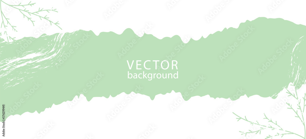 Soft vector background with brush stroke and branches for your design. Background concept