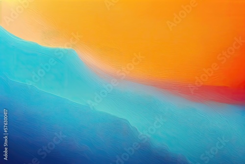 Abstract background art, blue and orange gradient paint. Generative AI