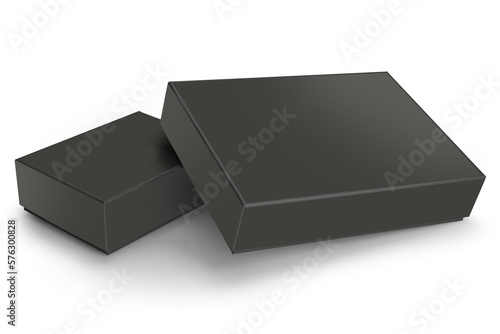 Two blank black boxes isolated on white