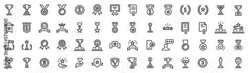 Canvas-taulu Tophy and awards icons set