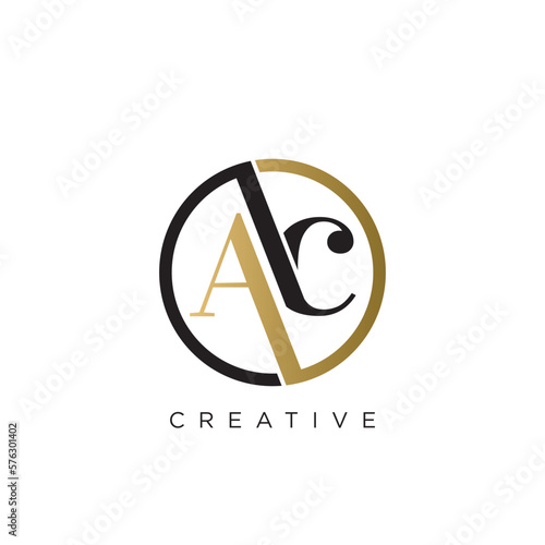 ac logo design vector icon luxury premium