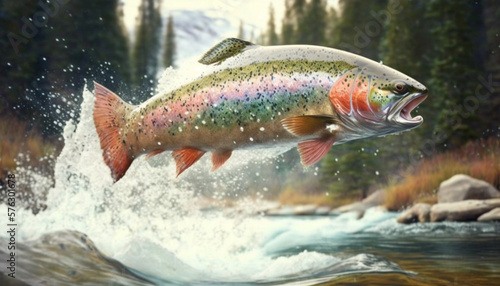 The Art of Catching a Rainbow Trout , generated by IA 
