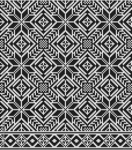 Traditional Scandinavian Ornament Knitted Seamless Pattern