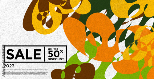 Retro colorful abstract geometric and fluid banner template for marketing promotion material. Giveaway, cash back, gift card and member card bonus design template.