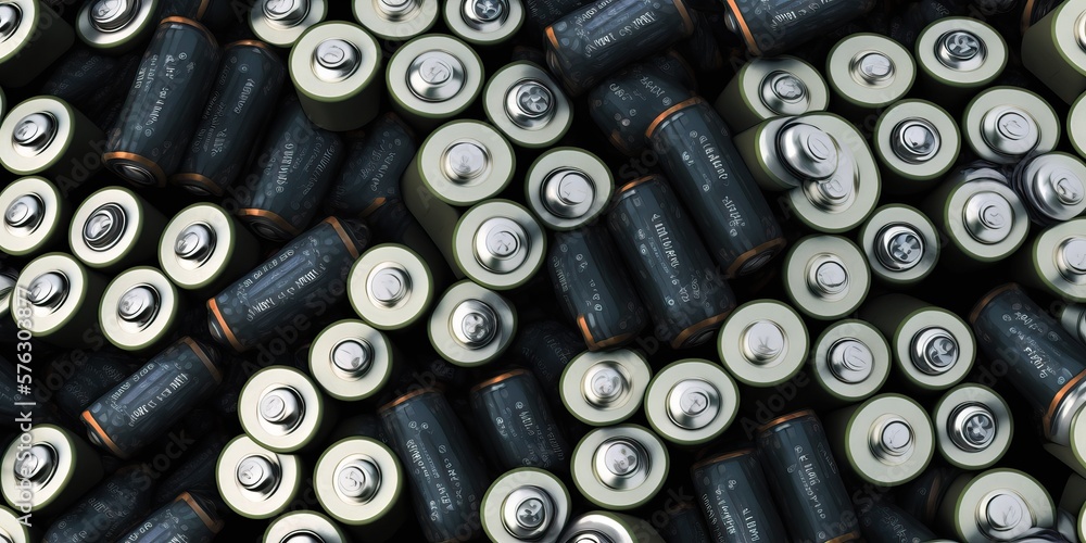 Fototapeta premium Battery Waste, Environment, Generative AI