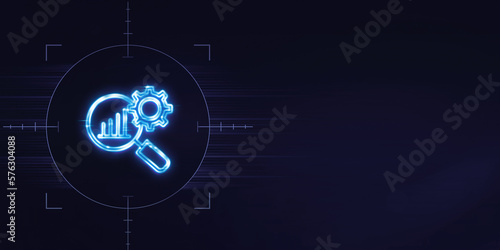 3D Application Performance Optimization icon neon sign