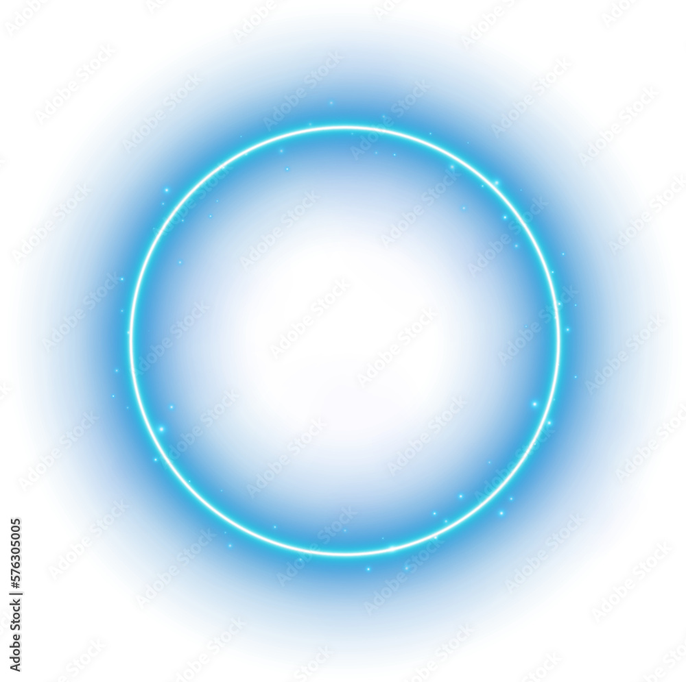 Blue Neon Circle