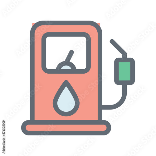 Petrol Station Vector Fill Outline Icons. Simple stock illustration stock