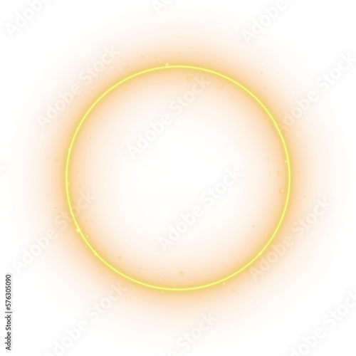 Cuadro en lienzo Golden Neon Circle