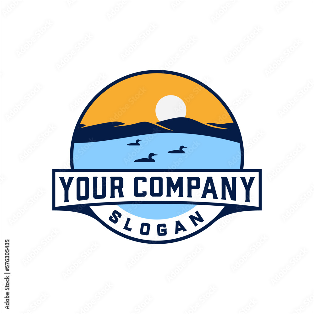 Lake logo with a circle badge in a classic style design