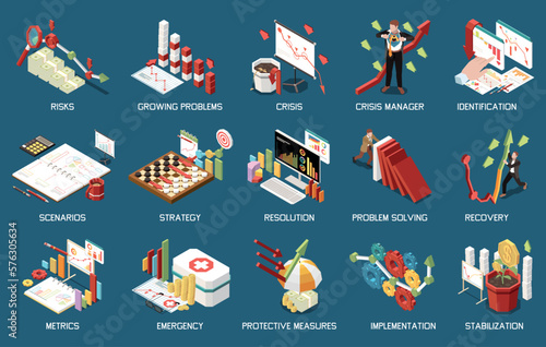 Crisis Management Isometric Set