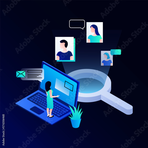 Looking for employees. Recruitment Illustration. Vector illustration