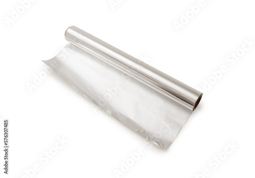 aluminum foil roll for food. isolated white background