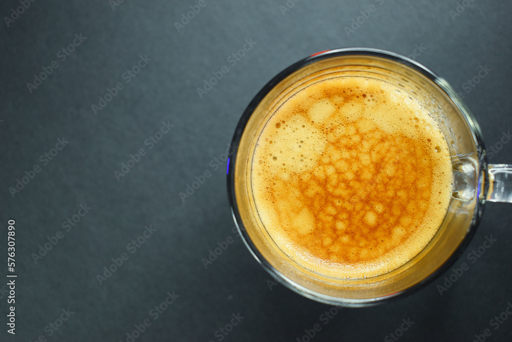 hot black coffee on black table, beverage in the morning hot black coffee on black table, beverage in the morning