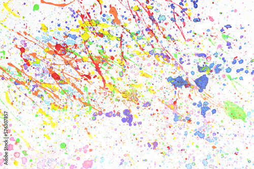 water colour splash on white paper, colorful art design