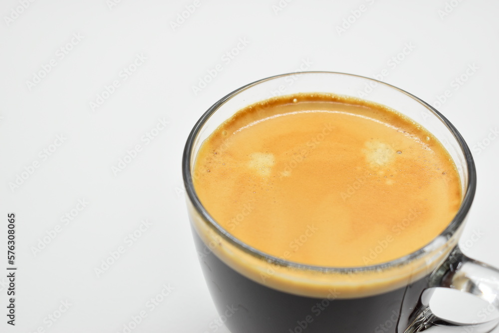 hot black coffee put on white table background hot black coffee put on white table background
