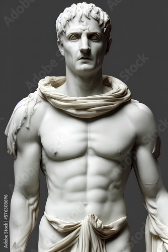 Roman style marble man statue