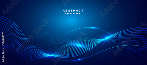 Abstract blue background with flowing lines. Dynamic waves. vector illustration.	

