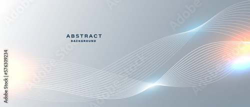 Grey abstract background with flowing particles. Digital future technology concept. vector illustration.	
