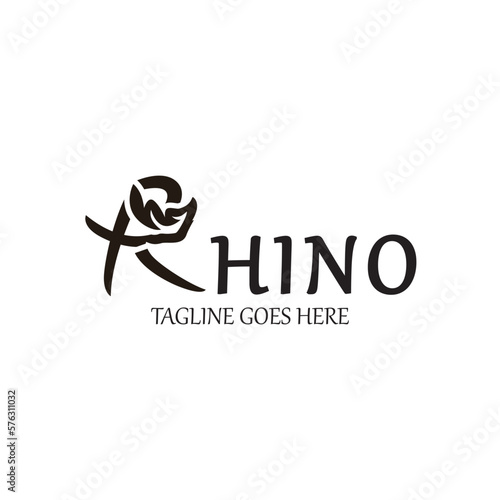 Rhino logo design template. Vector illustration
