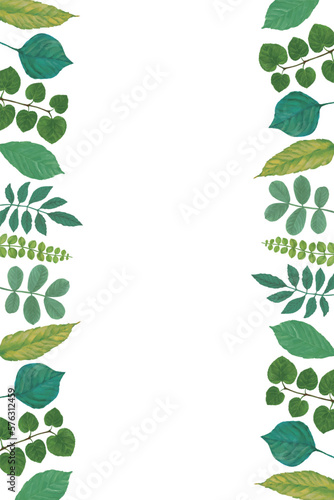 青葉のフレーム背景