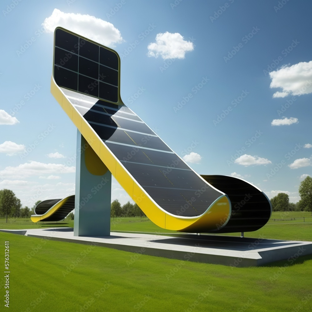 slide park with giant solar panels slide made of solar cells playground ...