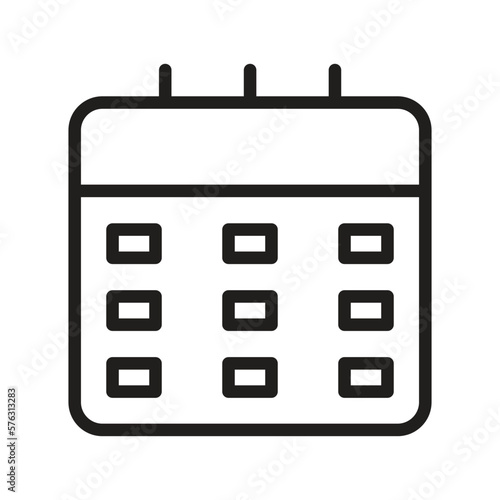 Calendar Outline Icon, Linear Calendar icon, Black and White Transparent, Time and Date Icons