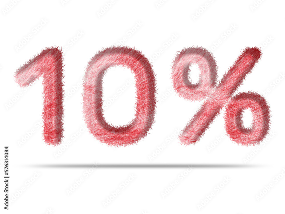 10 percent with pink fur texture for special offer discount sale concept 10 percent with pink fur texture for special offer discount sale concept