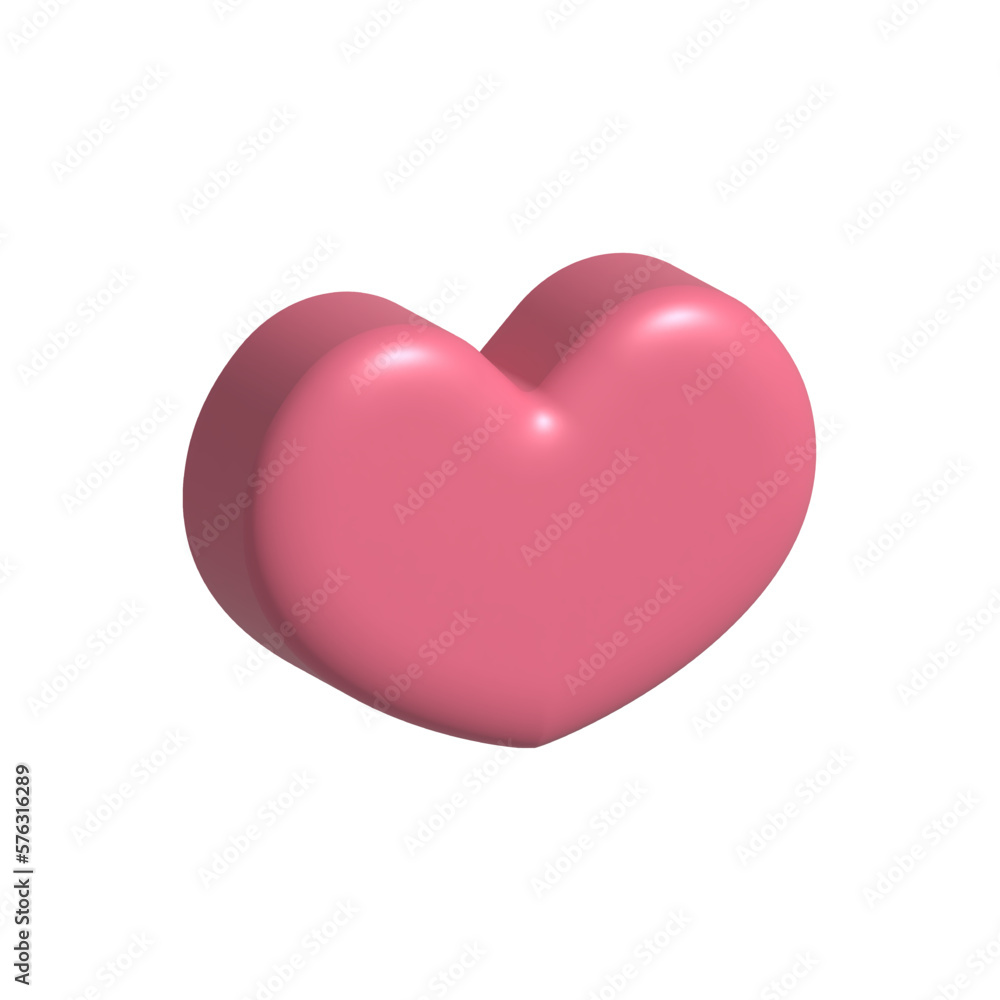 Pink heart in 3d Pink heart in 3d