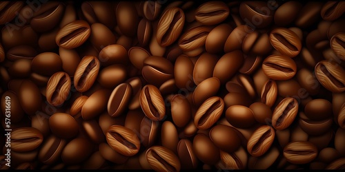 Seamless coffee beans background, Generative AI
