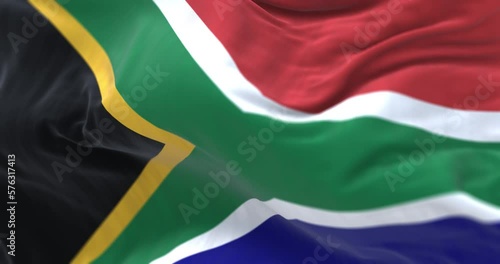 Detail of the South Africa flag waving