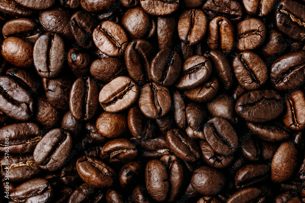Fototapeta premium Coffee beans. Roasted coffee beans background