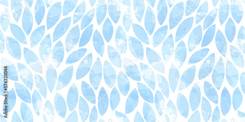 Watercolor leaves seamless vector pattern. Summer leaves background, blue texture jungle print © Good Goods