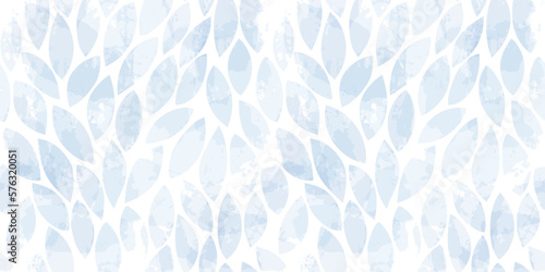 Watercolor leaves seamless vector pattern. Summer leaves background, blue texture jungle print
