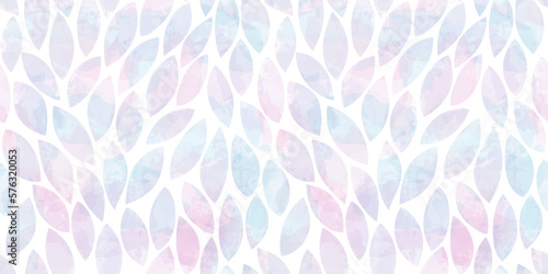 Watercolor leaves seamless vector pattern. Spring leaves background, blue texture jungle print