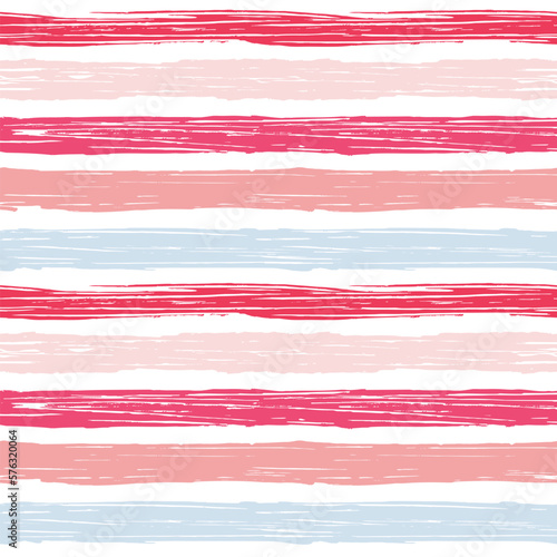 Spring stripe pattern, pink and green girly stripe seamless background, texture brush strokes. vector grunge stripes, abstract floral lines backdrop