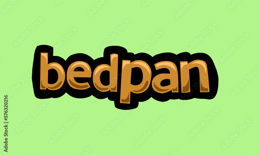 bedpan writing vector design on a green background