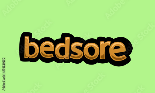 bedsore writing vector design on a green background