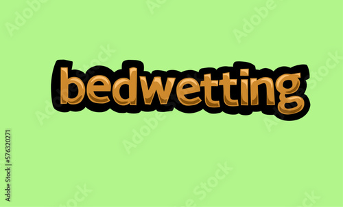 bedwetting writing vector design on a green background